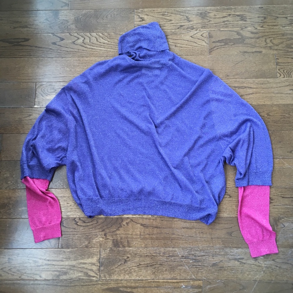 Phillip Lim Dolman Sleeve Cropped Lurex Turtleneck